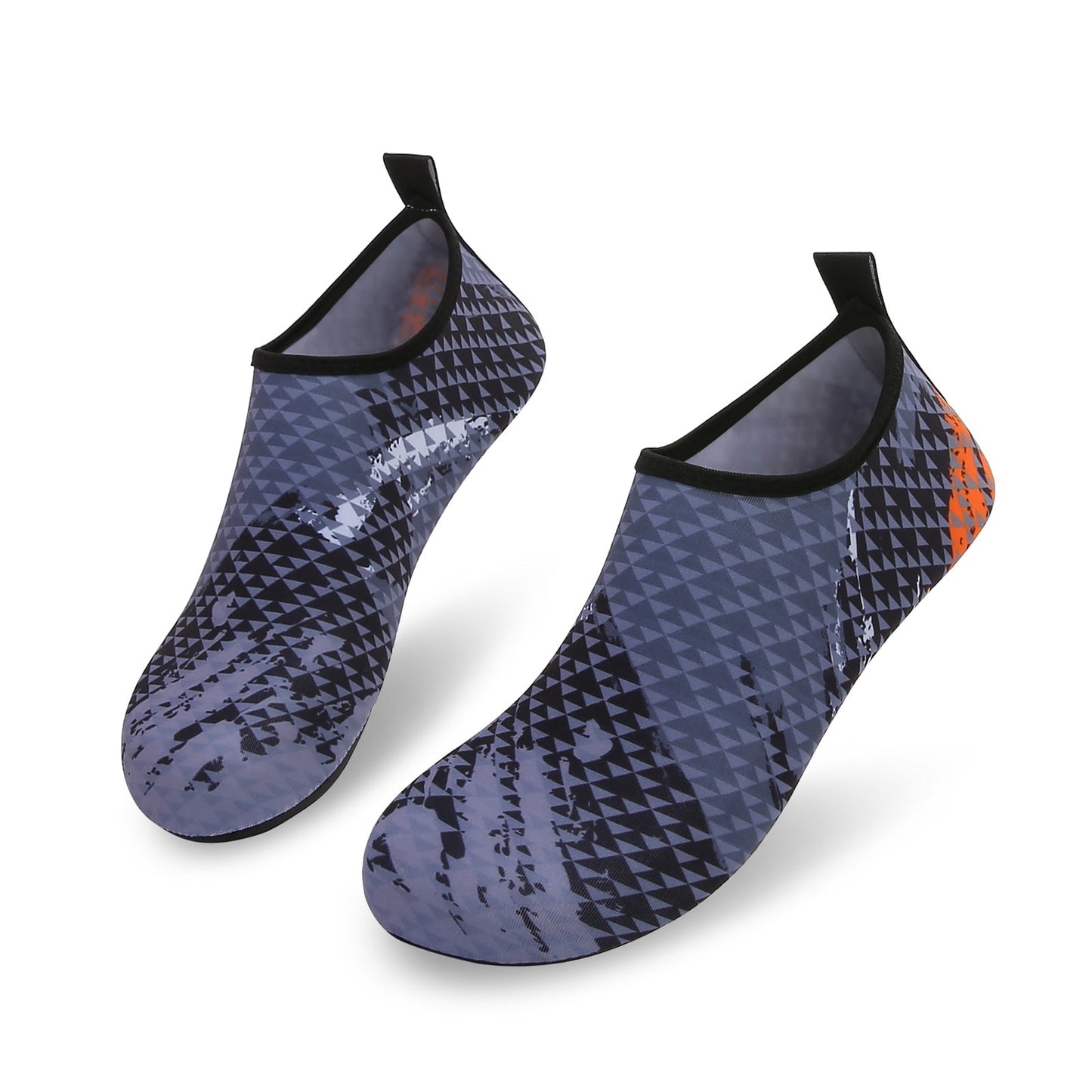 Men and Women a Slip On Barefoot Quick-Dry Beach Aqua Yoga Water Shoes (Triangle/Grey)