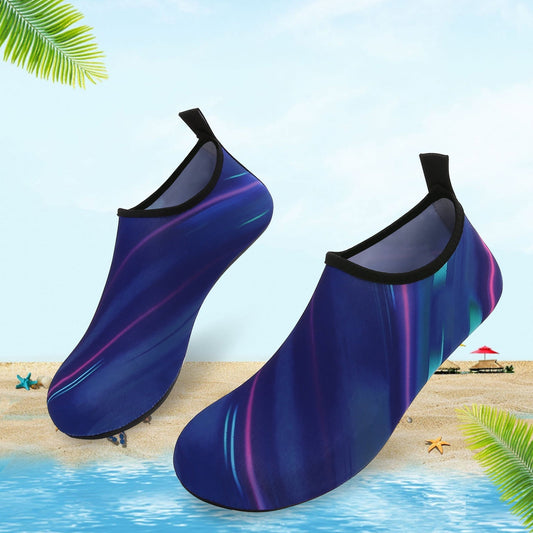 Men and Women a Slip On Barefoot Quick-Dry Beach Aqua Yoga Water Shoes (Laser Glare/Navy)