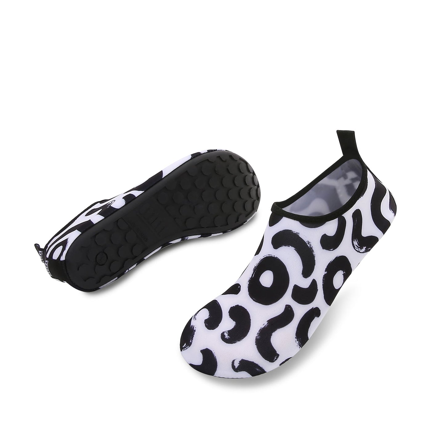Men and Women a Slip On Barefoot Quick-Dry Beach Aqua Yoga Water Shoes (Oreo/Black White)