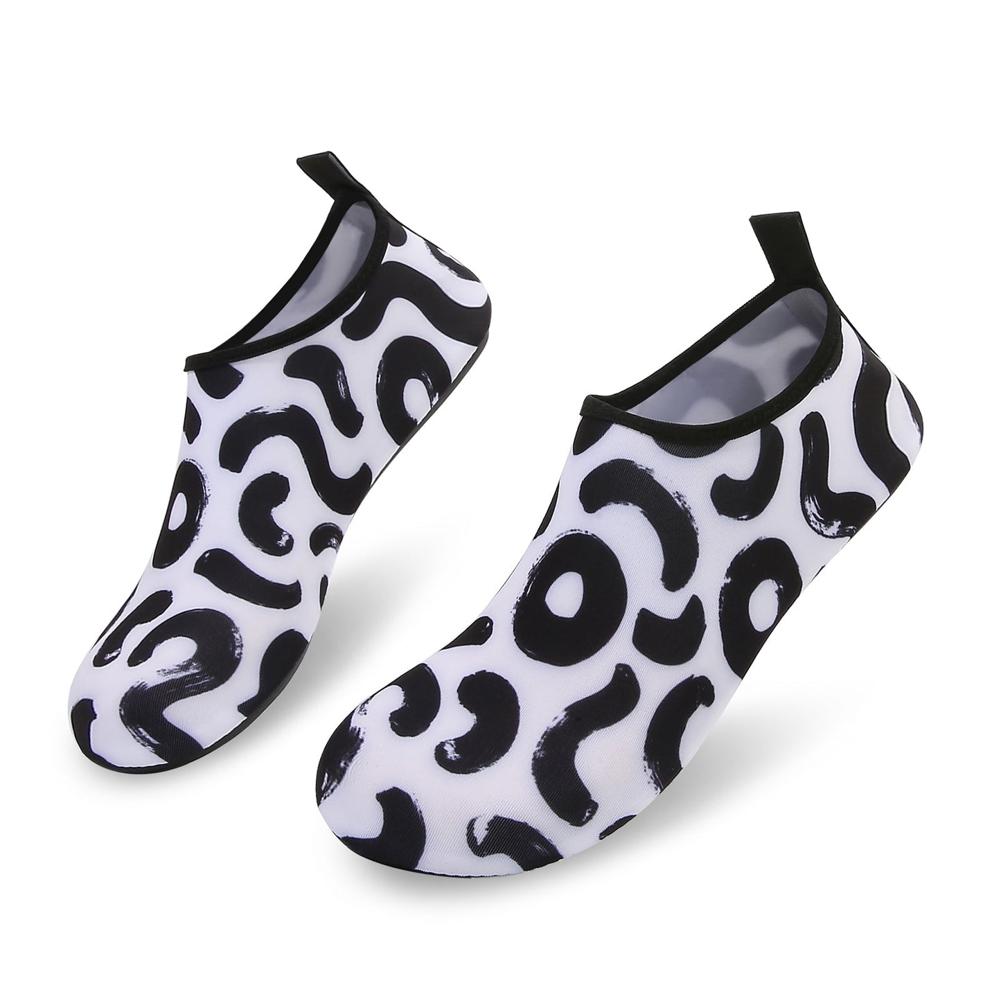 Men and Women a Slip On Barefoot Quick-Dry Beach Aqua Yoga Water Shoes (Oreo/Black White)