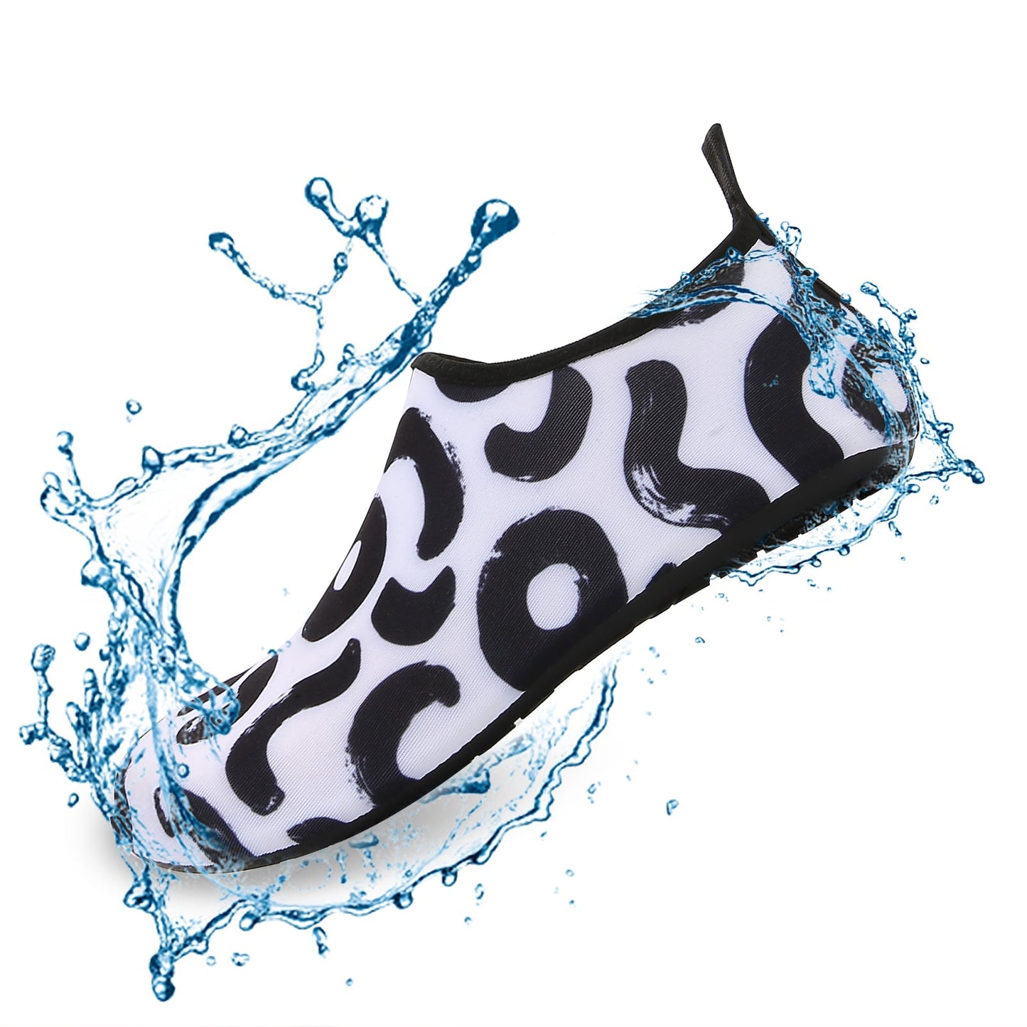 Men and Women a Slip On Barefoot Quick-Dry Beach Aqua Yoga Water Shoes (Oreo/Black White)