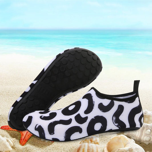 Men and Women a Slip On Barefoot Quick-Dry Beach Aqua Yoga Water Shoes (Oreo/Black White)