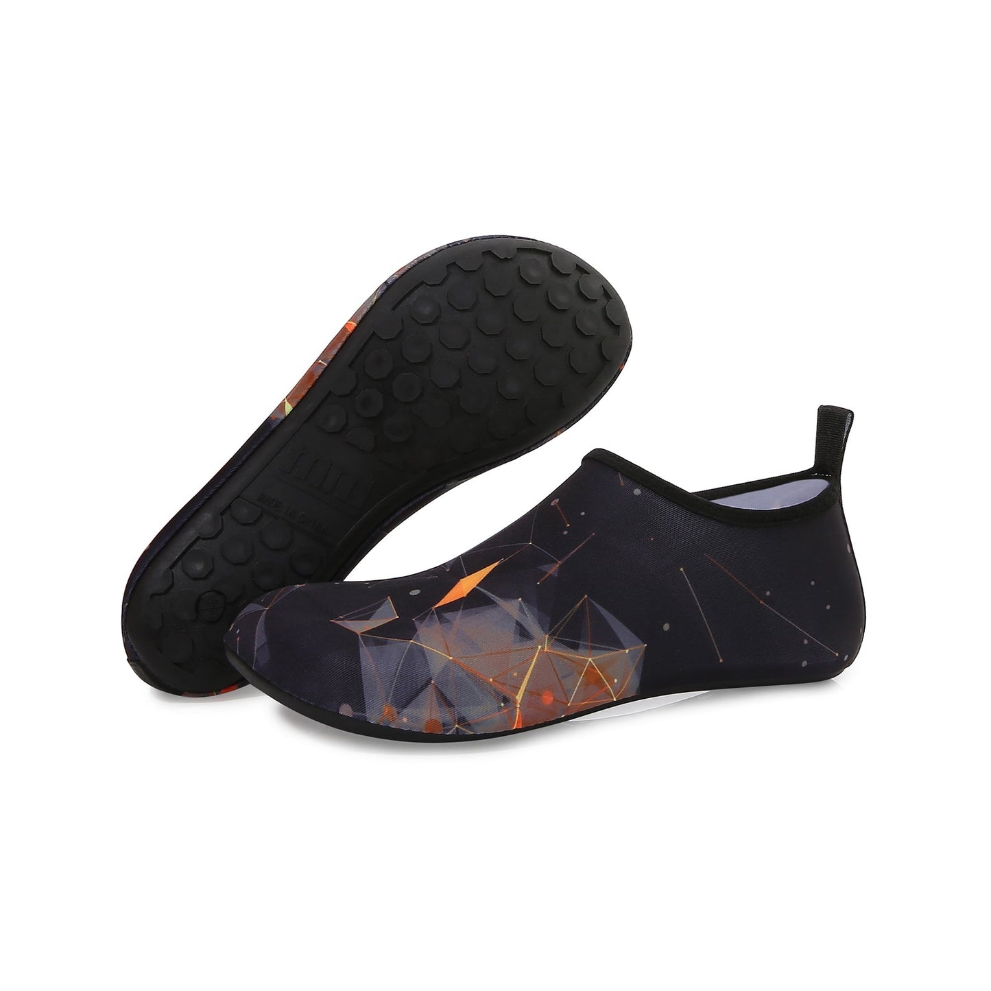 Men and Women a Slip On Barefoot Quick-Dry Beach Aqua Yoga Water Shoes (Prism/Black)