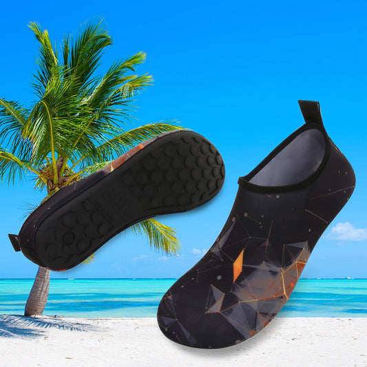 Men and Women a Slip On Barefoot Quick-Dry Beach Aqua Yoga Water Shoes (Prism/Black)