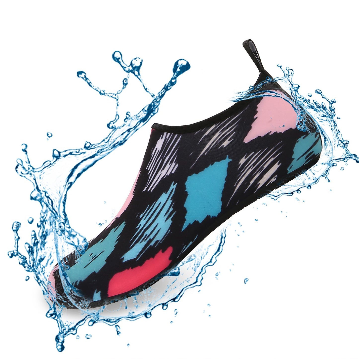 Men and Women a Slip On Barefoot Quick-Dry Beach Aqua Yoga Water Shoes (Diamond/Multicolor)