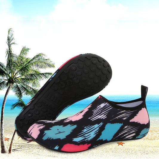 Men and Women a Slip On Barefoot Quick-Dry Beach Aqua Yoga Water Shoes (Diamond/Multicolor)
