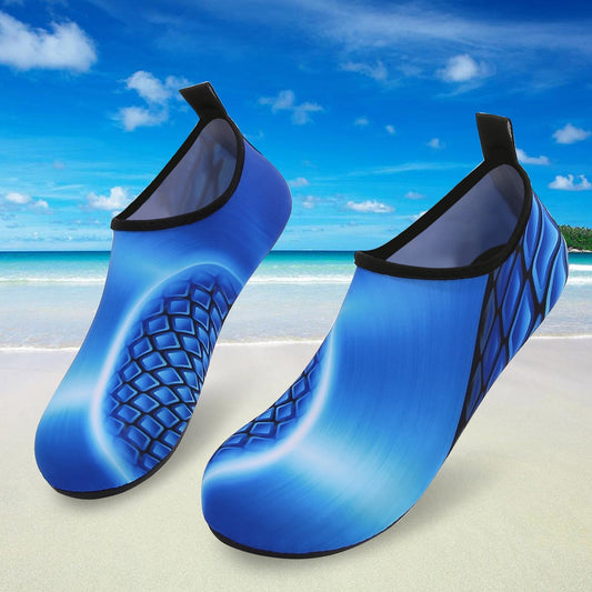 Men and Women a Slip On Barefoot Quick-Dry Beach Aqua Yoga Water Shoes (Tile/Blue)