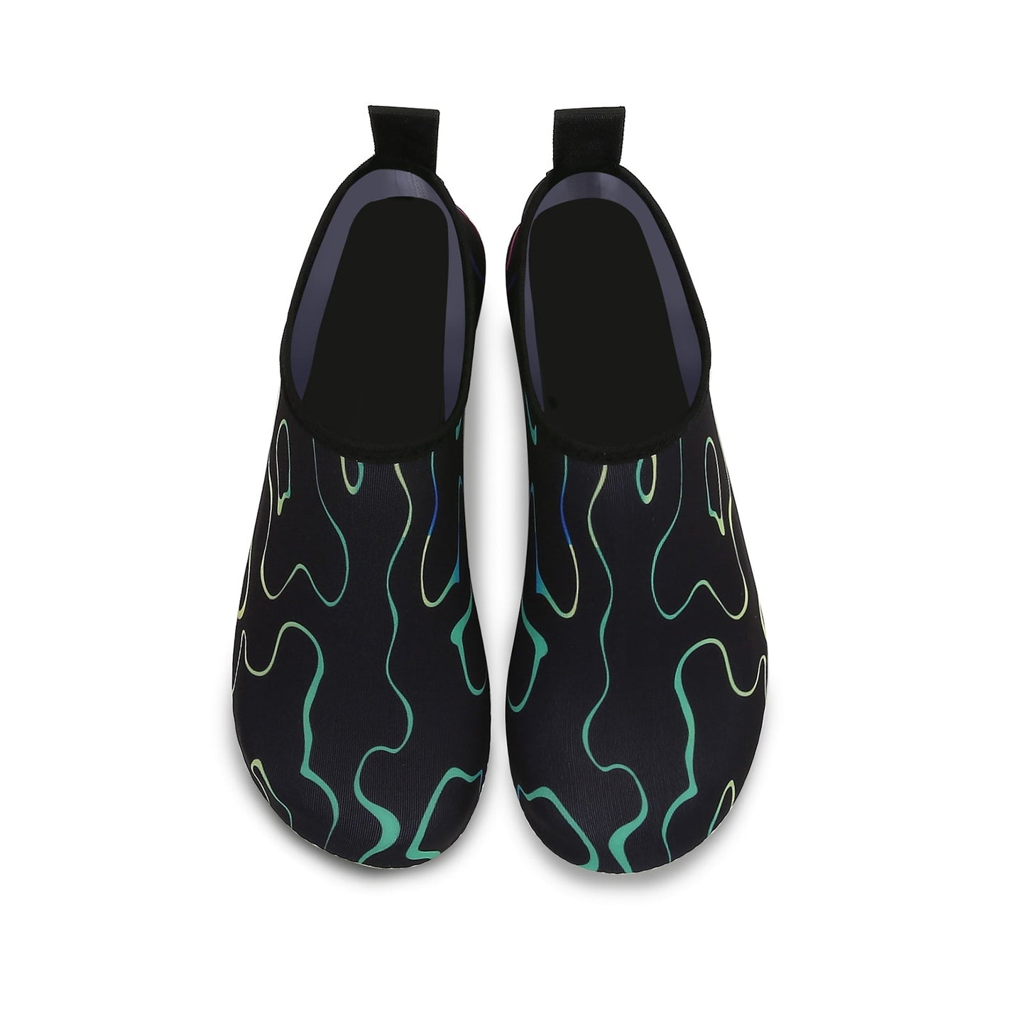 Men and Women a Slip On Barefoot Quick-Dry Beach Aqua Yoga Water Shoes (Tide/Black)