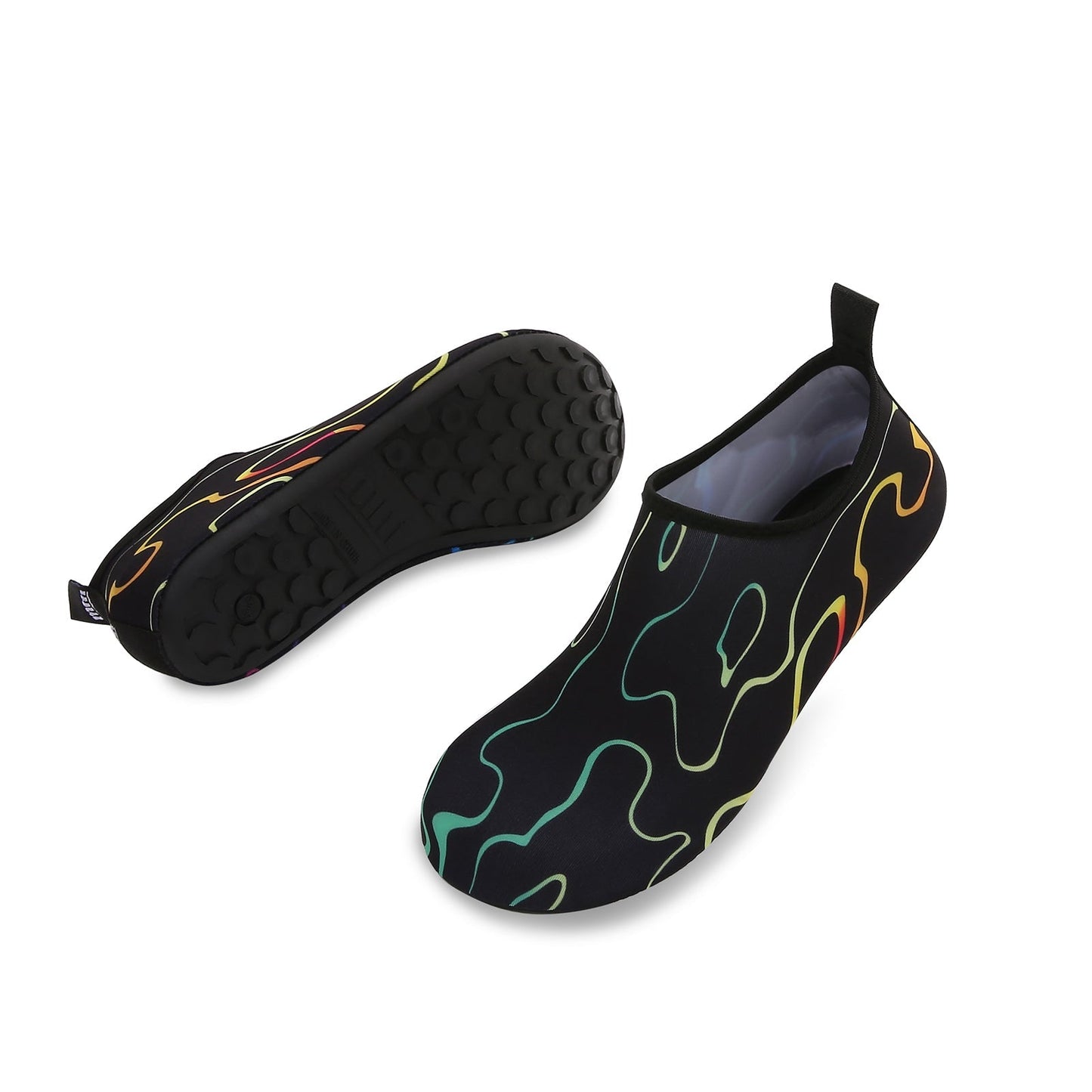 Men and Women a Slip On Barefoot Quick-Dry Beach Aqua Yoga Water Shoes (Tide/Black)