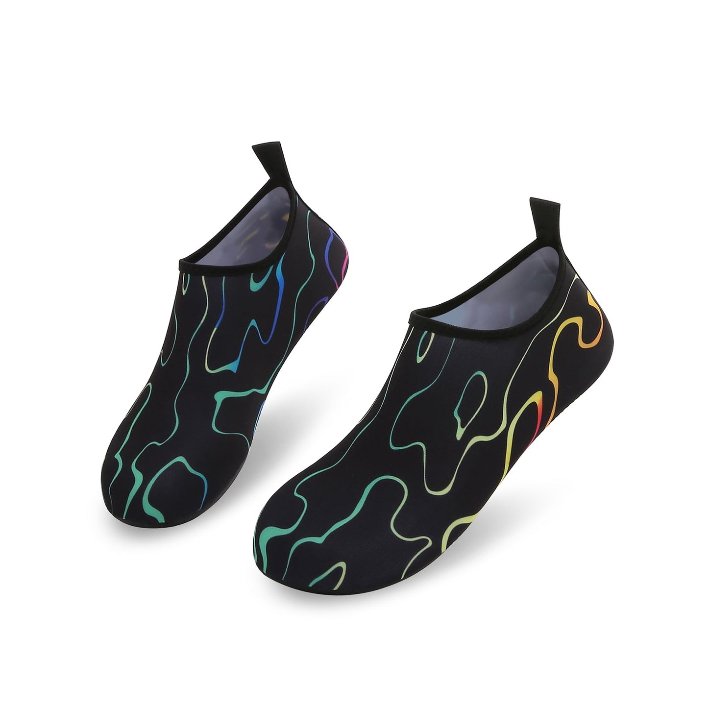 Men and Women a Slip On Barefoot Quick-Dry Beach Aqua Yoga Water Shoes (Tide/Black)