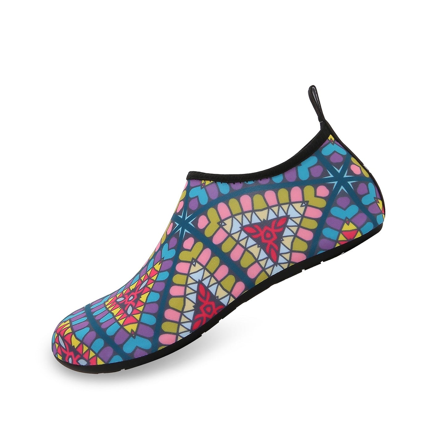 Men and Women a Slip On Barefoot Quick-Dry Beach Aqua Yoga Water Shoes (Indian Triangle/multicolor)
