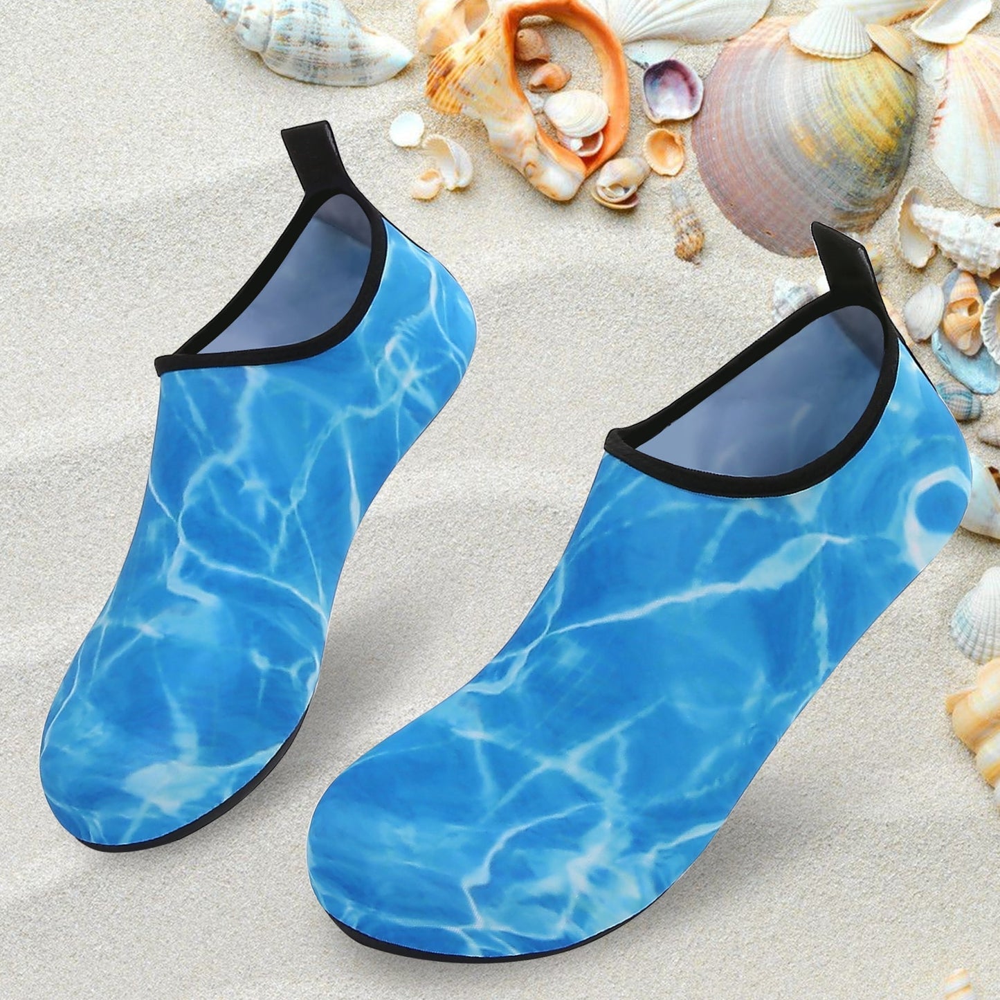 Men and Women a Slip On Barefoot Quick-Dry Beach Aqua Yoga Water Shoes (Aqua/Blue)