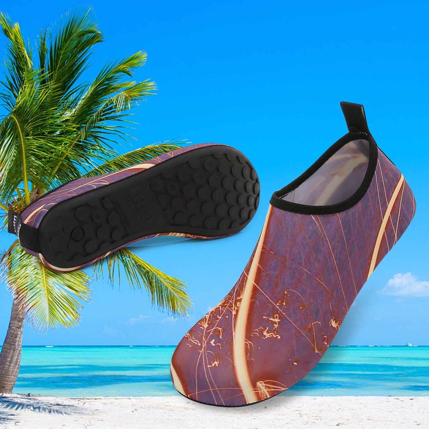 Men and Women a Slip On Barefoot Quick-Dry Beach Aqua Yoga Water Shoes (Spark/Red)