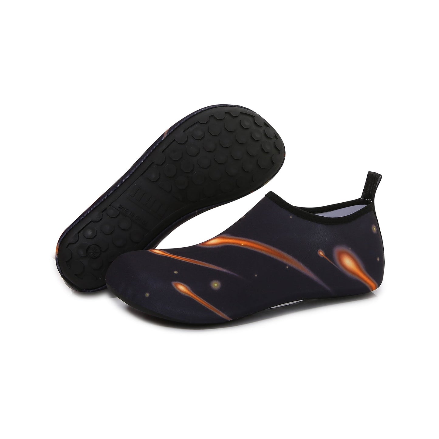 Men and Women a Slip On Barefoot Quick-Dry Beach Aqua Yoga Water Shoes (Shooting Star/Black)