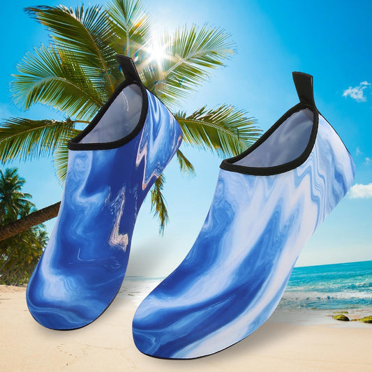 Men and Women a Slip On Barefoot Quick-Dry Beach Aqua Yoga Water Shoes (Ocean/Blue)