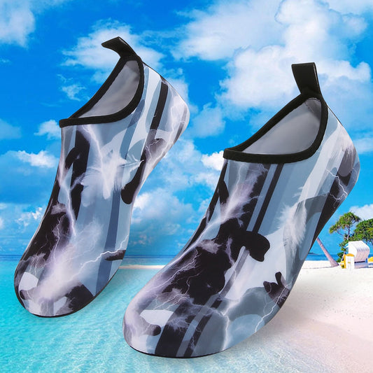 Men and Women a Slip On Barefoot Quick-Dry Beach Aqua Yoga Water Shoes (Thunder/Black)