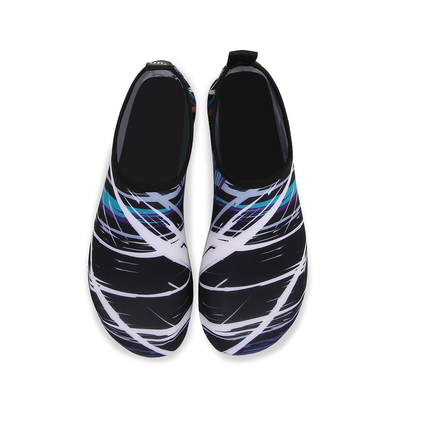 Men and Women a Slip On Barefoot Quick-Dry Beach Aqua Yoga Water Shoes (scribbling/Black)