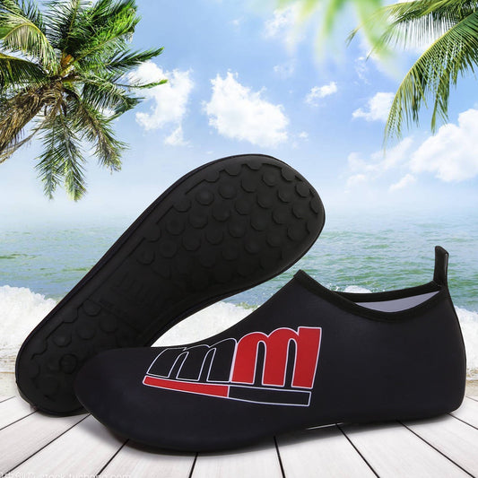 Men and Women a Slip On Barefoot Quick-Dry Beach Aqua Yoga Water Shoes (MM/Black)