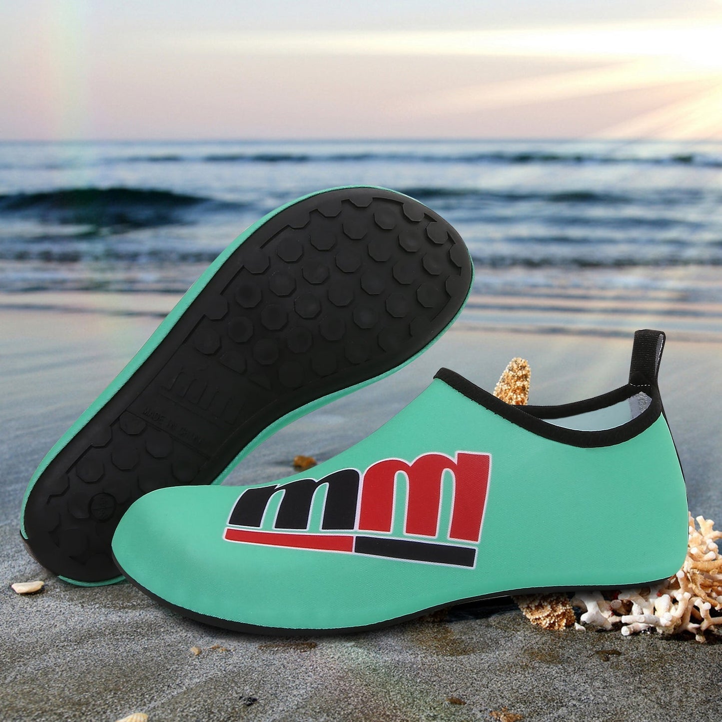 Men and Women a Slip On Barefoot Quick-Dry Beach Aqua Yoga Water Shoes (MM/Mint)