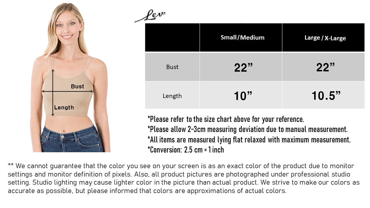 Ribbed Knit Seamless Double Spaghetti Strap Cropped Cami Tank Top