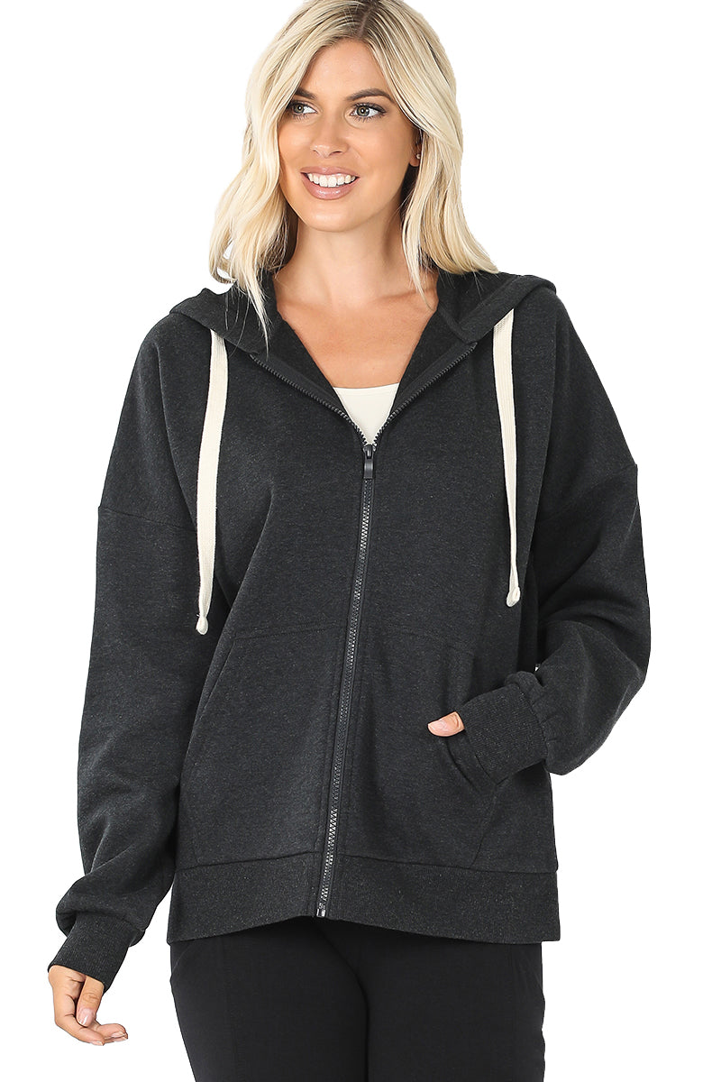 ZENANA Women 2 Piece Set Full-Zip Hoodie Jacket and Jogger Pants