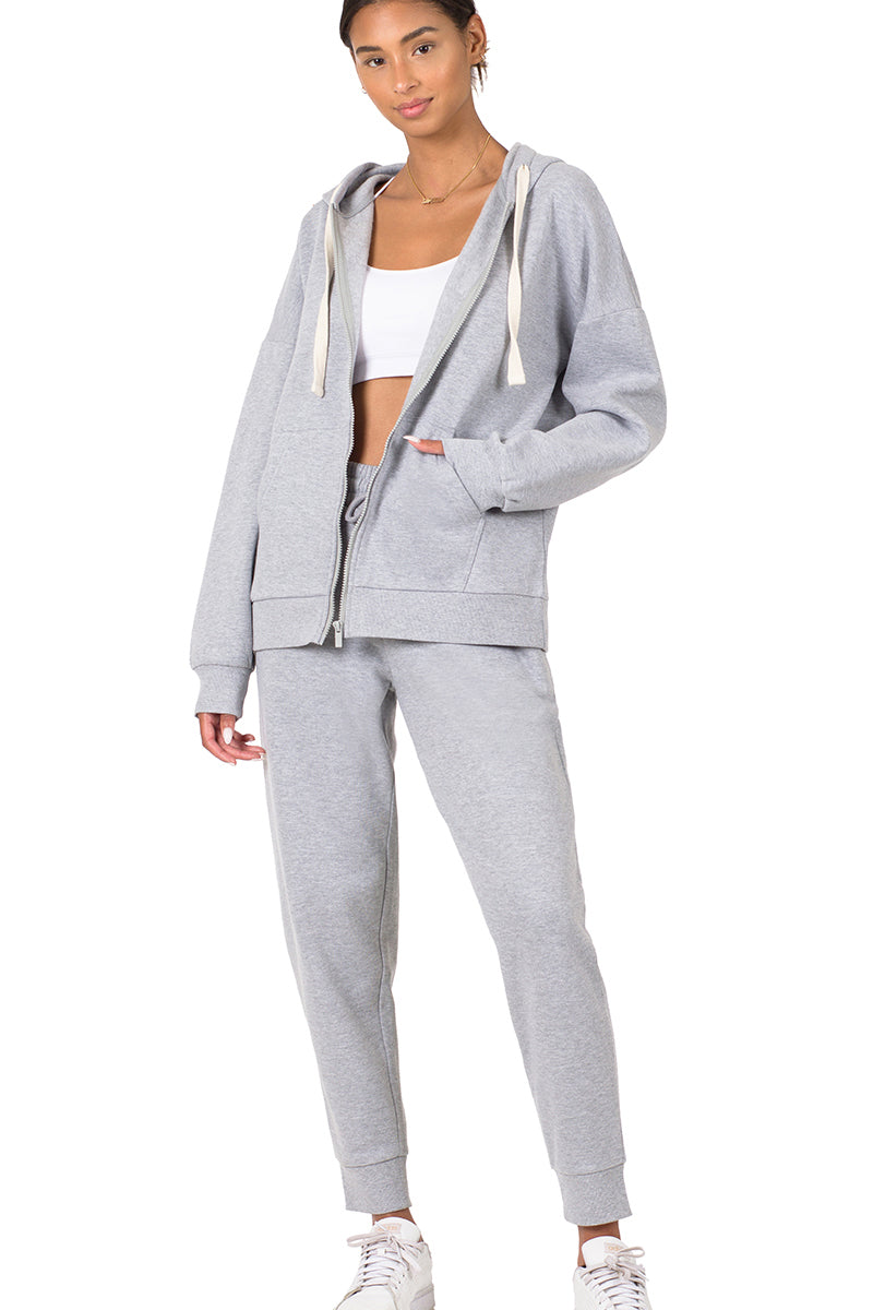 ZENANA Women 2 Piece Set Full-Zip Hoodie Jacket and Jogger Pants