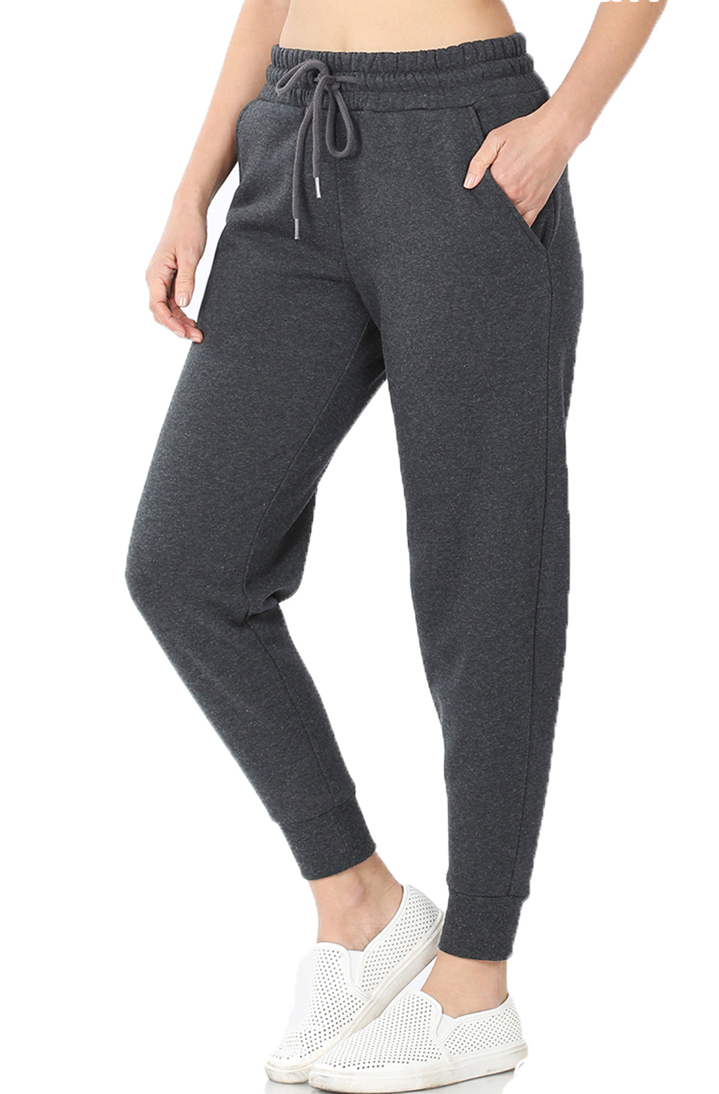 Women's Cotton Blend Relax Fit Cropped Jogger Lounge Sweatpants Running Pants