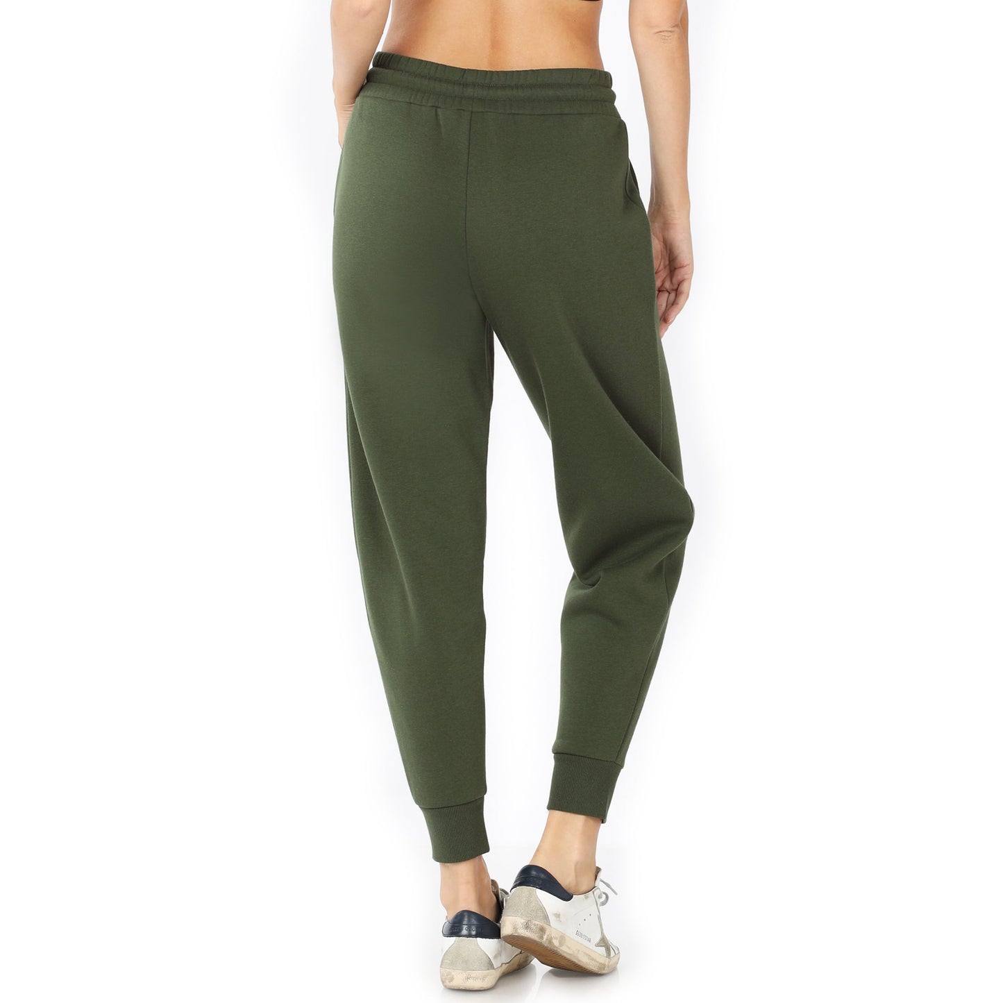 Women's Cotton Blend Relax Fit Cropped Jogger Lounge Sweatpants Running Pants
