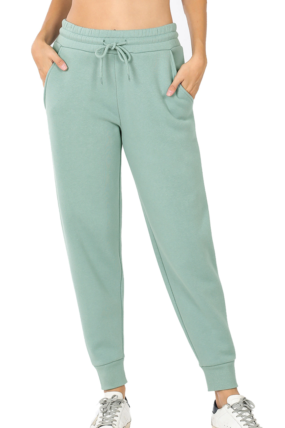 Women's Cotton Blend Relax Fit Cropped Jogger Lounge Sweatpants Running Pants