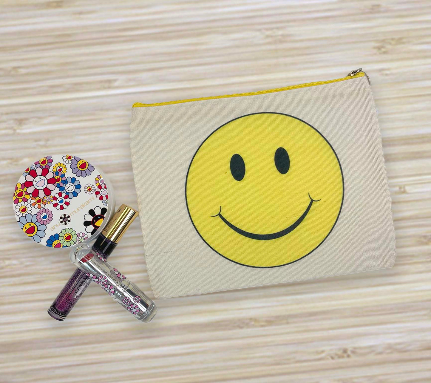 Simple Cute Smile Face Print Multipurpose Pouch