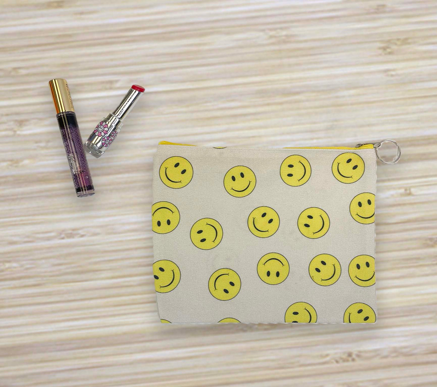 Simple Cute Smile Face Print Multipurpose Pouch