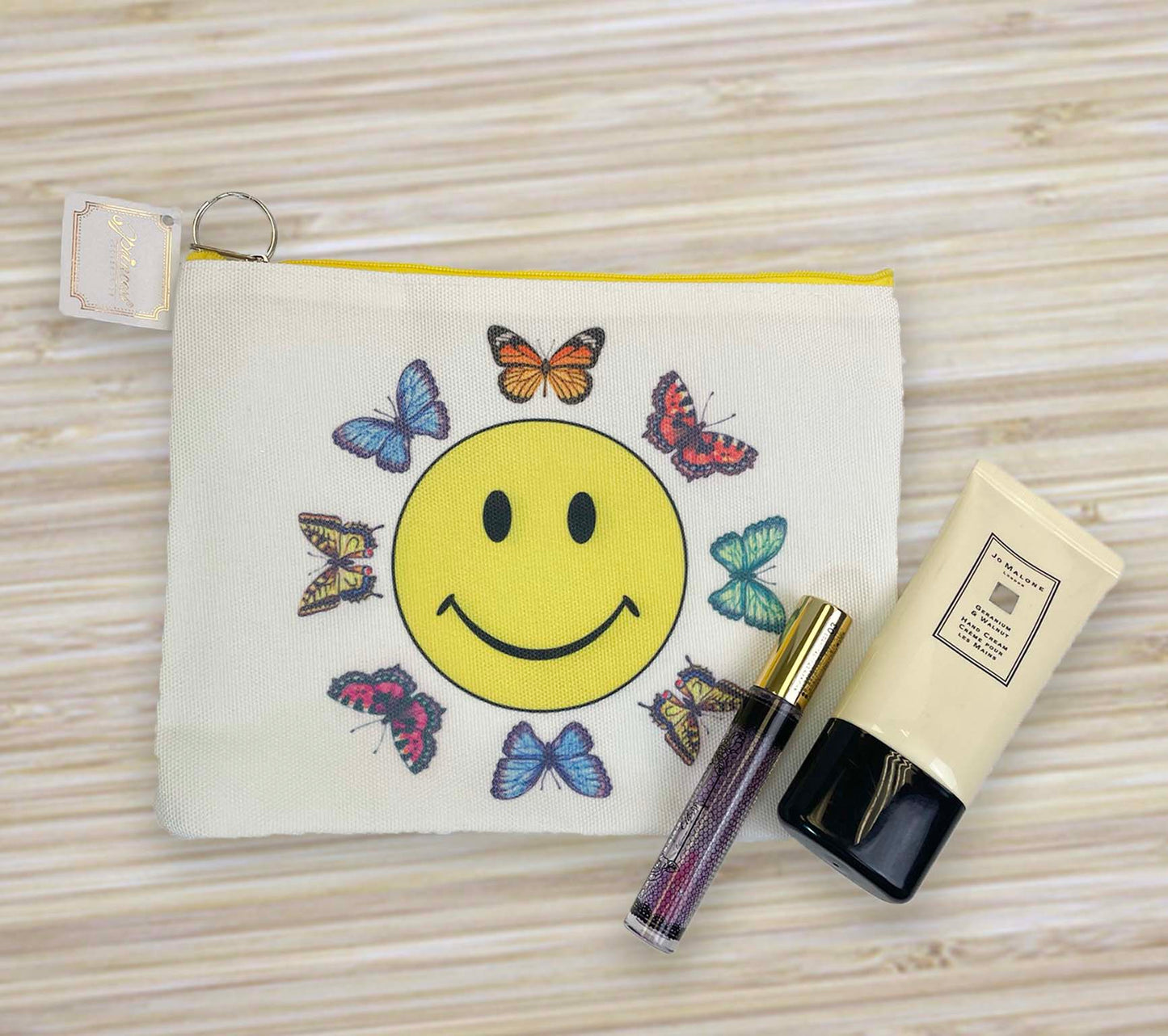 Simple Cute Smile Face Print Multipurpose Pouch