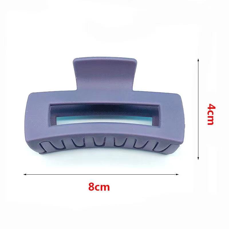 6pcs Simple Square Geometric Frosted Hair Claws Clamps