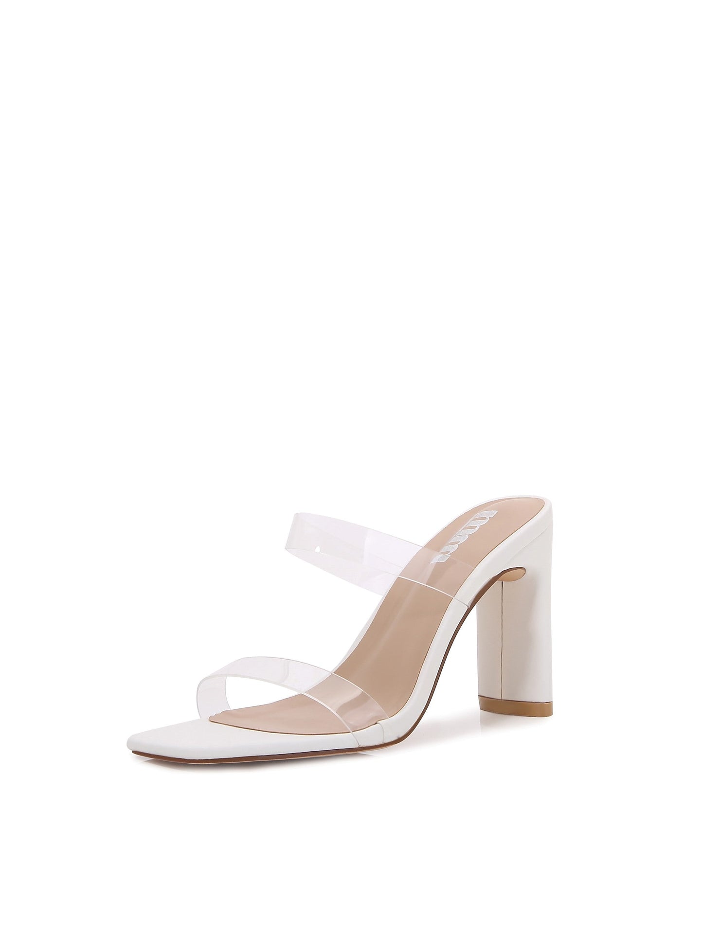 Women Multi Style Single and double Strap High Chunky Heeled Sandals (Double TPU)
