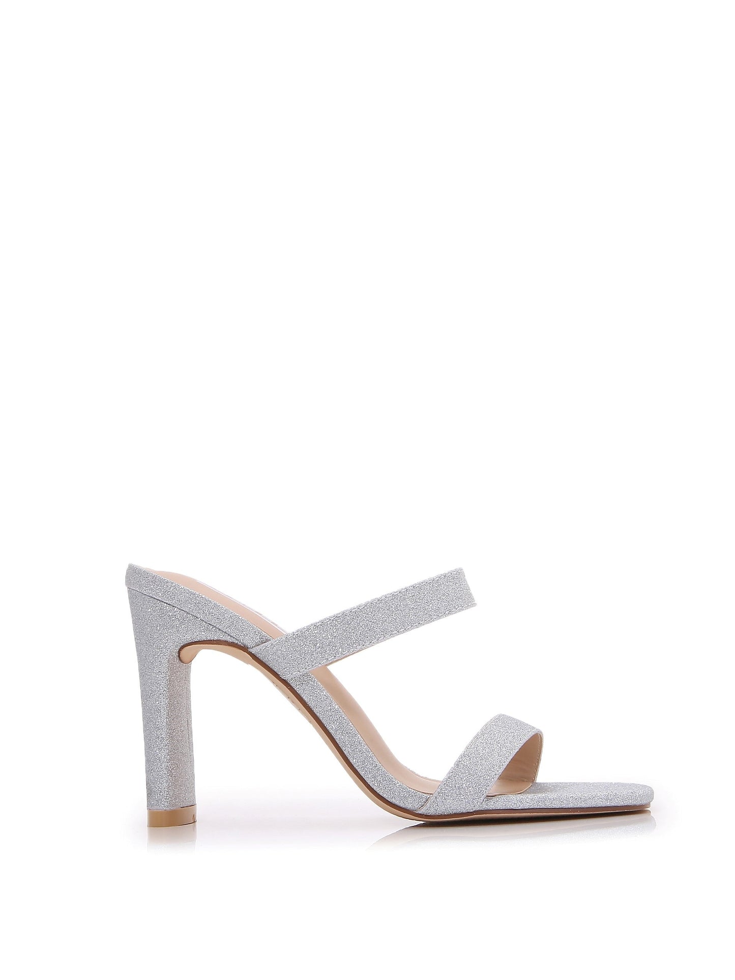 Women Multi Style Single and double Strap High Chunky Heeled Sandals (Double Glitter)