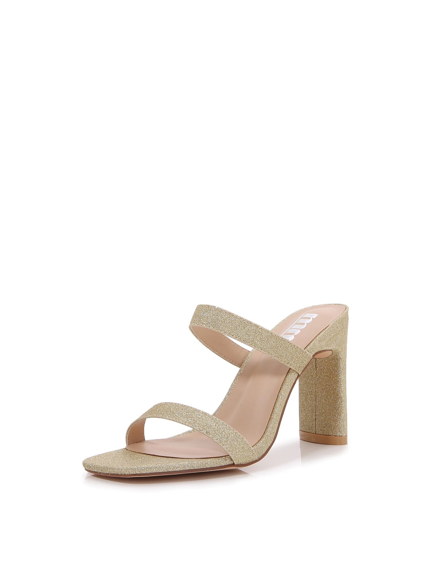 Women Multi Style Single and double Strap High Chunky Heeled Sandals (Double Glitter)