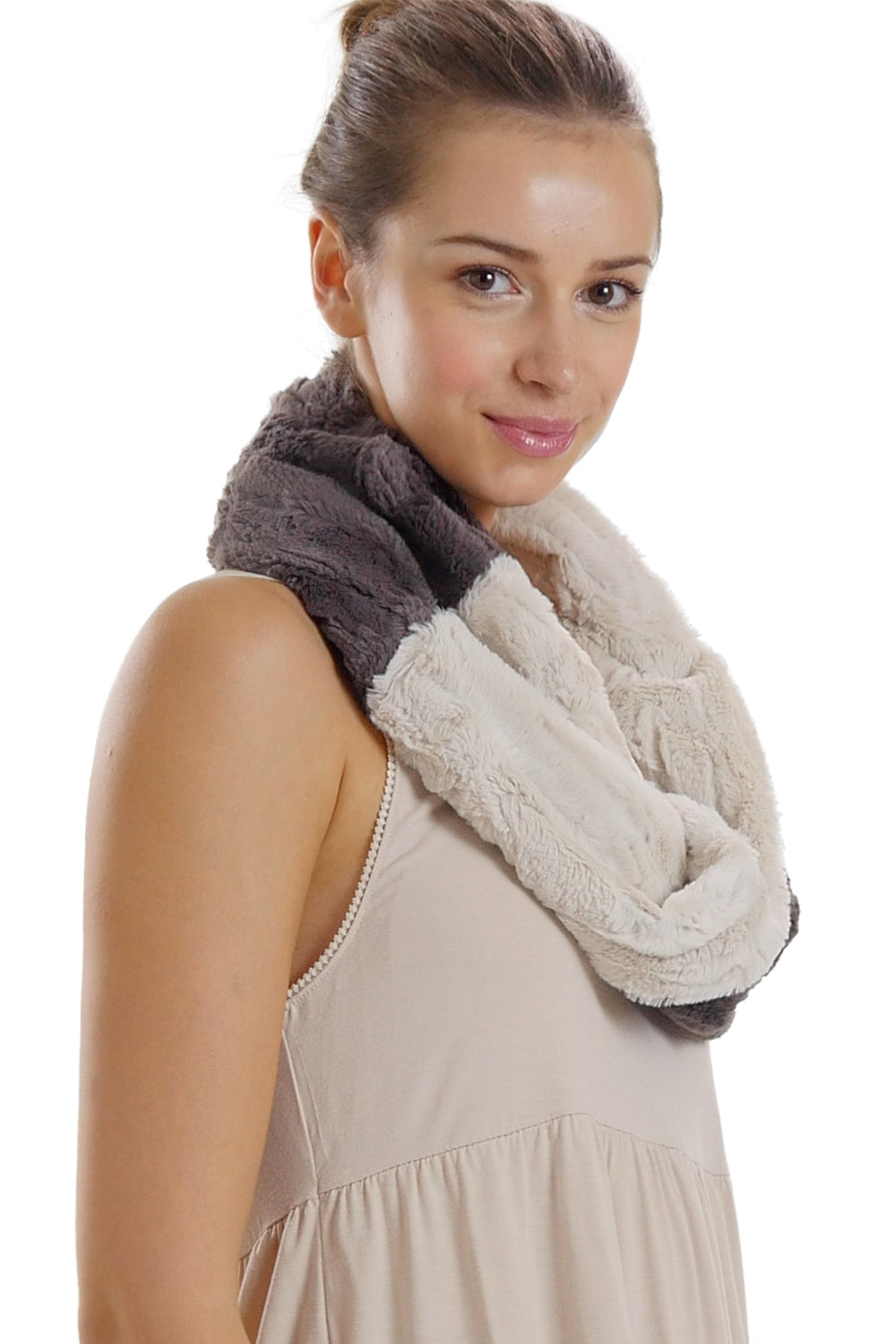 Unisex Faux Fur Solid Infinity Scarf, neck warmer, snood - Shop Lev